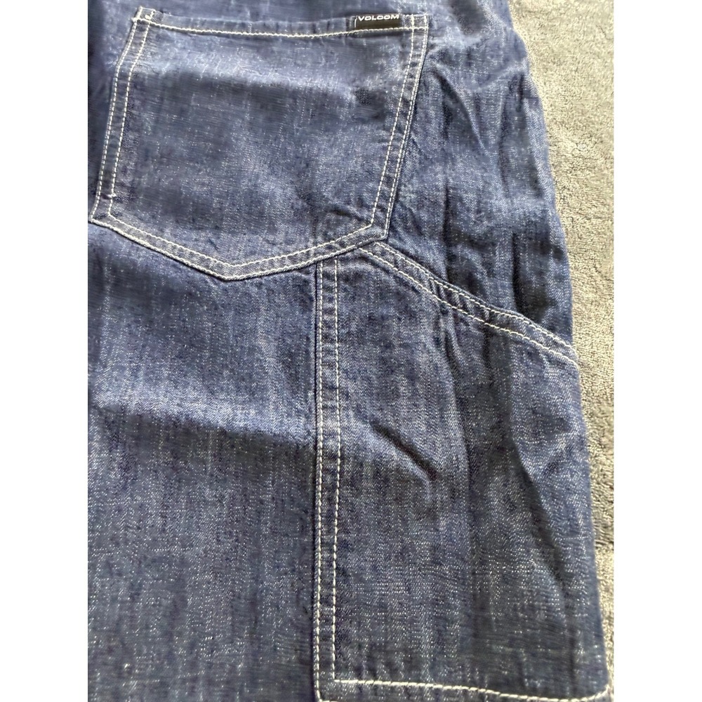 Volcom Painterly Carpenter Shorts Womens 32 Dark Wash Denim Low Rise - Picture 8 of 10